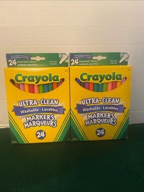 2 X Crayola 24 Count Ultra-Clean Washable Markers ( B 5 )